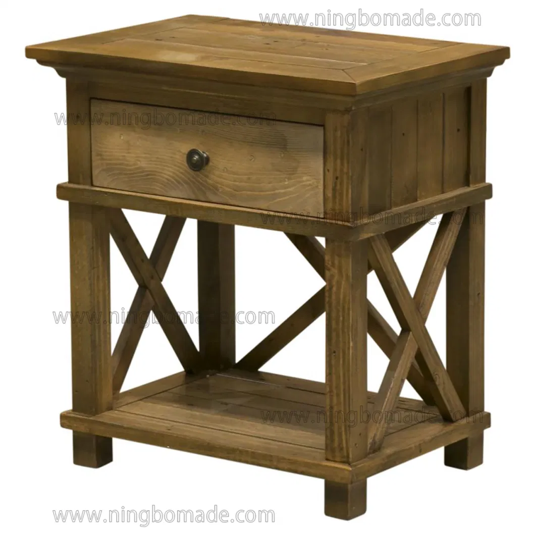 American Style Antique Concise Furniture Villa White/Black/Natural/Brown Big Bedside Table