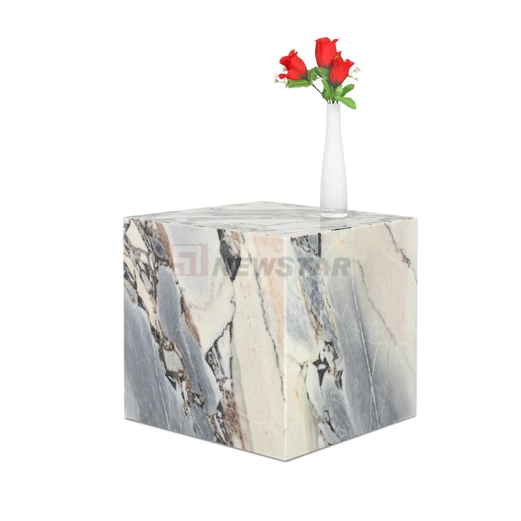 Nordic Stone Cube Side Plinth Cafe Table Living Room Furniture Sofa End Tea Marble Coffee Table