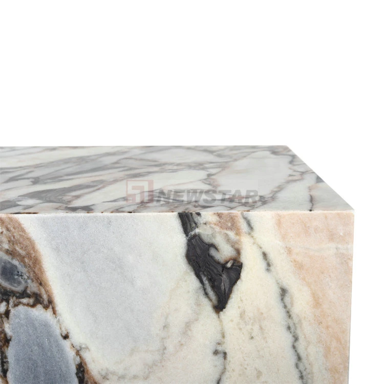 Nordic Stone Cube Side Plinth Cafe Table Living Room Furniture Sofa End Tea Marble Coffee Table