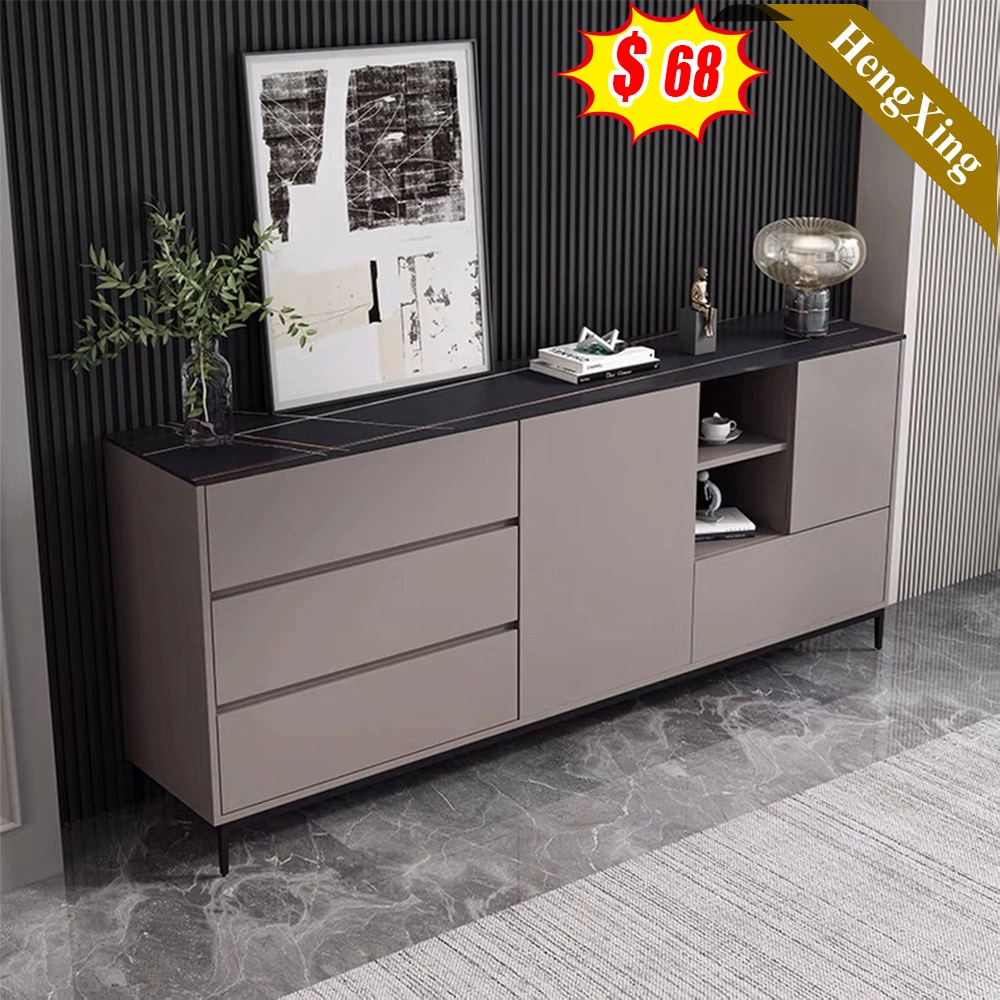 Direct OEM Supplier Wooden Marble Cabinet Modern Kitchen Cupboard Dining Room Furniture Sideboard