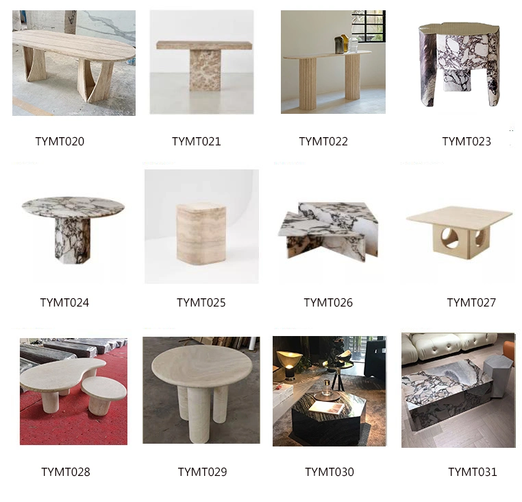 Round/Square/Rectangular White Marble Dining/Coffee Table/Side Table/Console Table/End Table for Hotel Home Bedroom TV Stand Living Room
