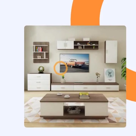 Minimalist Living Room Furniture Coffee Table TV Cabinet Combination Set