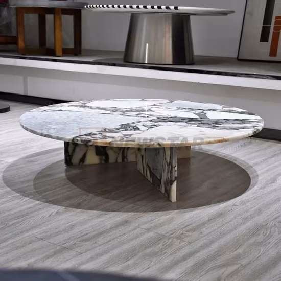 Living Room Furniture Calacatta Viola Stone Coffee Table Modern Marble Travertine Coffee Table Side Table Tea Table
