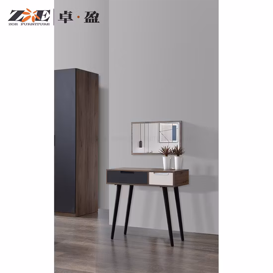Cosmetic Dressing Table with Mirror and Stool